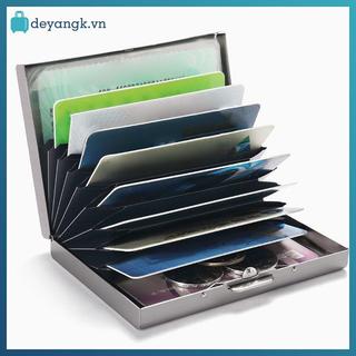 Deyangk hộp thép không gỉ 6/10 khe đựng giấy phép lái xe, thẻ tín dụng, chống trộm, bàn chải, túi đựng kim loại VN
