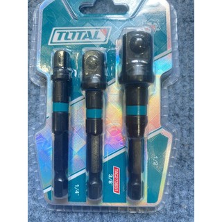 Bộ 3 đầu chuyển vặn tuýp Total TAC273651, đầu chuyển bulong, đầu chuyển khoan sang bulong vặn ốc