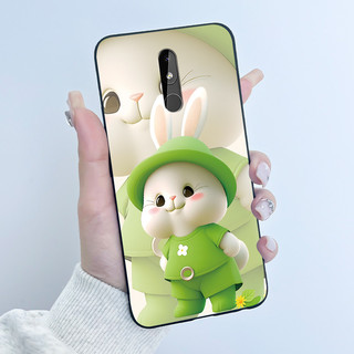 Dành Cho Nokia 3.2 4.2 Ốp Lưng Sang Trọng Dễ Thương Tình Yêu Thỏ Ngộ nghĩnh Màu Đen Mềm Silicon Bảo Vệ Ốp lưng Nokia3.2 Nokia4.2 Ốp Lưng