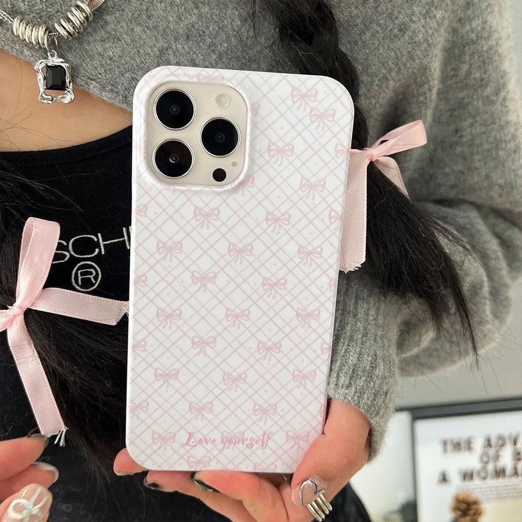 Mẫu nơ hình ô vuông phù hợp với vỏ điện thoại 16/17 Pro Max, iPhone 15/14, vỏ jelly XS và các mẫu mới nhất