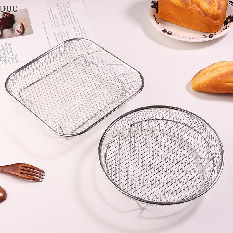 [Duc] 1PC Nồi chiên không khí giá Stackable Nướng Giá thép không gỉ Nướng Giỏ Bếp Tiện Ích [VN]