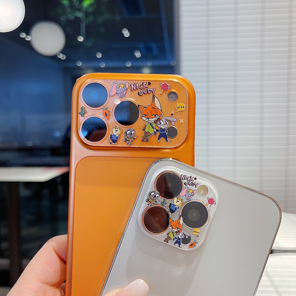 Hoạt Hình Thỏ Fox Star People Ống Kính Máy Ảnh Bảo Vệ Cho iPhone 17 Pro Max 16 Pro Max 15 Pro Max 14 Pro Max Camera Kính Cường Lực Trong Suốt