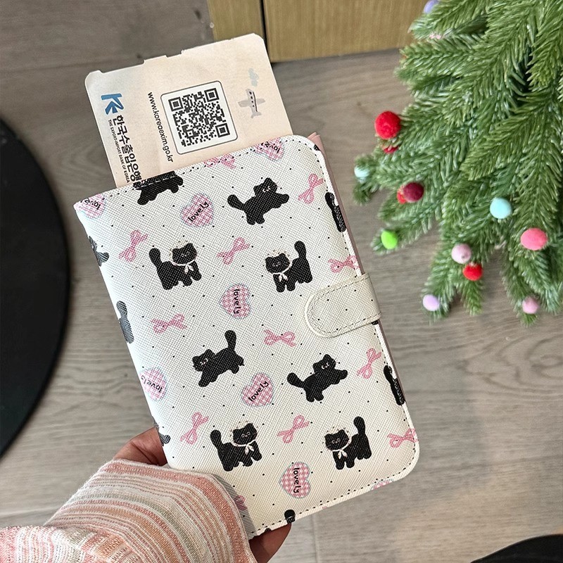 Hộp đựng hộ chiếu hình mèo bướm dễ thương - Túi đựng tài liệu du lịch đa chức năng hoạt hình