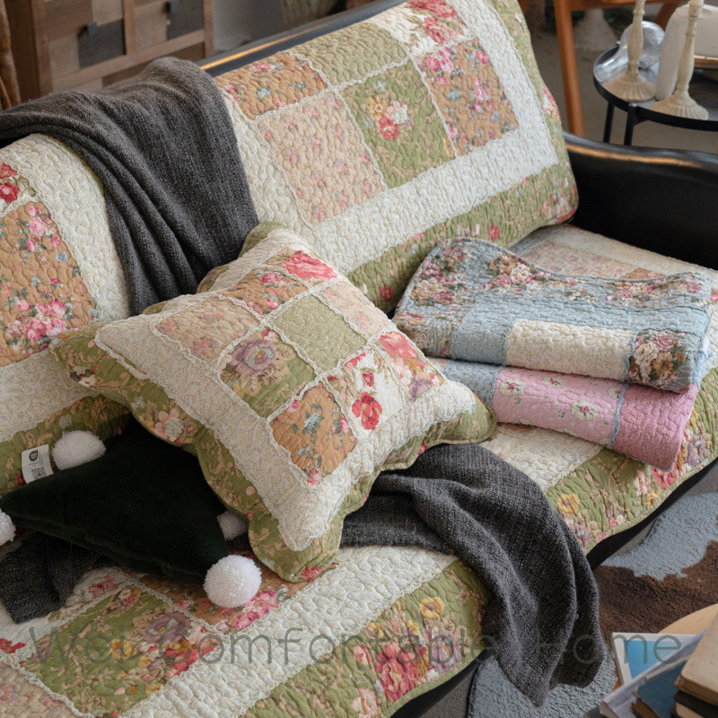 Ngoại Thương Retro Mục Vụ Cotton Chắp Vá Chăn Sofa Đệm Vải Đệm Bốn Mùa Đa Năng Chống Trơn Trượt Da Sofa Khăn Bao