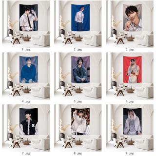 Thành viên SEVENTEEN Wonwoo, Tấm thảm trang trí bằng vải Polyester in một mặt, Biểu ngữ hỗ trợ, Quà tặng cho bạn bè và gia đình (có kẹp)