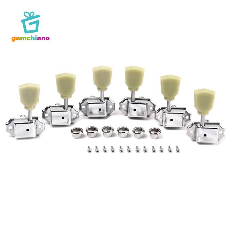 Gói 6 chốt điều chỉnh đàn Guitar điện làm bằng kim loại, kín, màu bạc