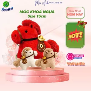 Móc khóa Ngựa may mắn 2026 hàng cao cấp, Móc treo túi, móc chìa khóa nhỏ gọn xinh xắn 15cm