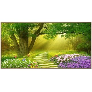 Tranh trang trí canvas tối giản hiện đại của rừng thường xanh và rừng tre để trang trí phòng khách, phòng ngủ và phòng ăn