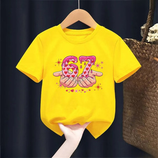 Trẻ Em Brainrot Six Seven 67 Graphic Tee Vui Nhộn In Hình Hoạt Hình Áo Sơ Mi Tay Ngắn