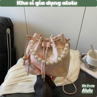 Túi Xách Nữ Dáng Rút Đính Ngọc Trai Cao Cấp – Túi Đeo Vai Mini Sang Trọng Nhiều Màu Đi Lê Du Xuân Thanh Lịch - Alulu