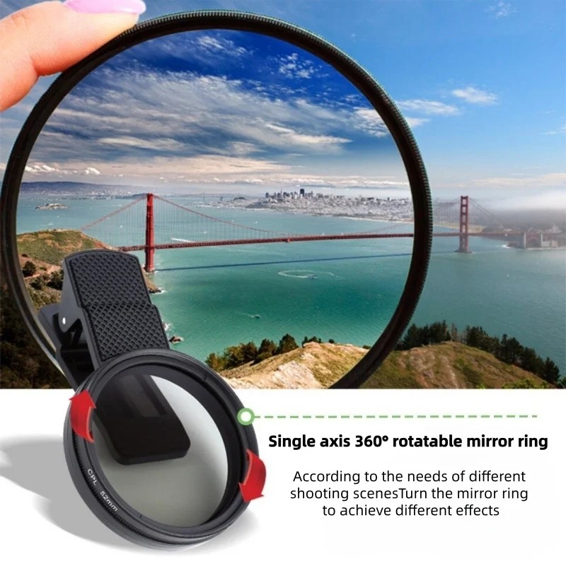 Bộ lọc phân cực ống kính chụp ảnh di động Clip-on Bộ lọc phân cực HD chống phản chiếu cho máy ảnh điện thoại