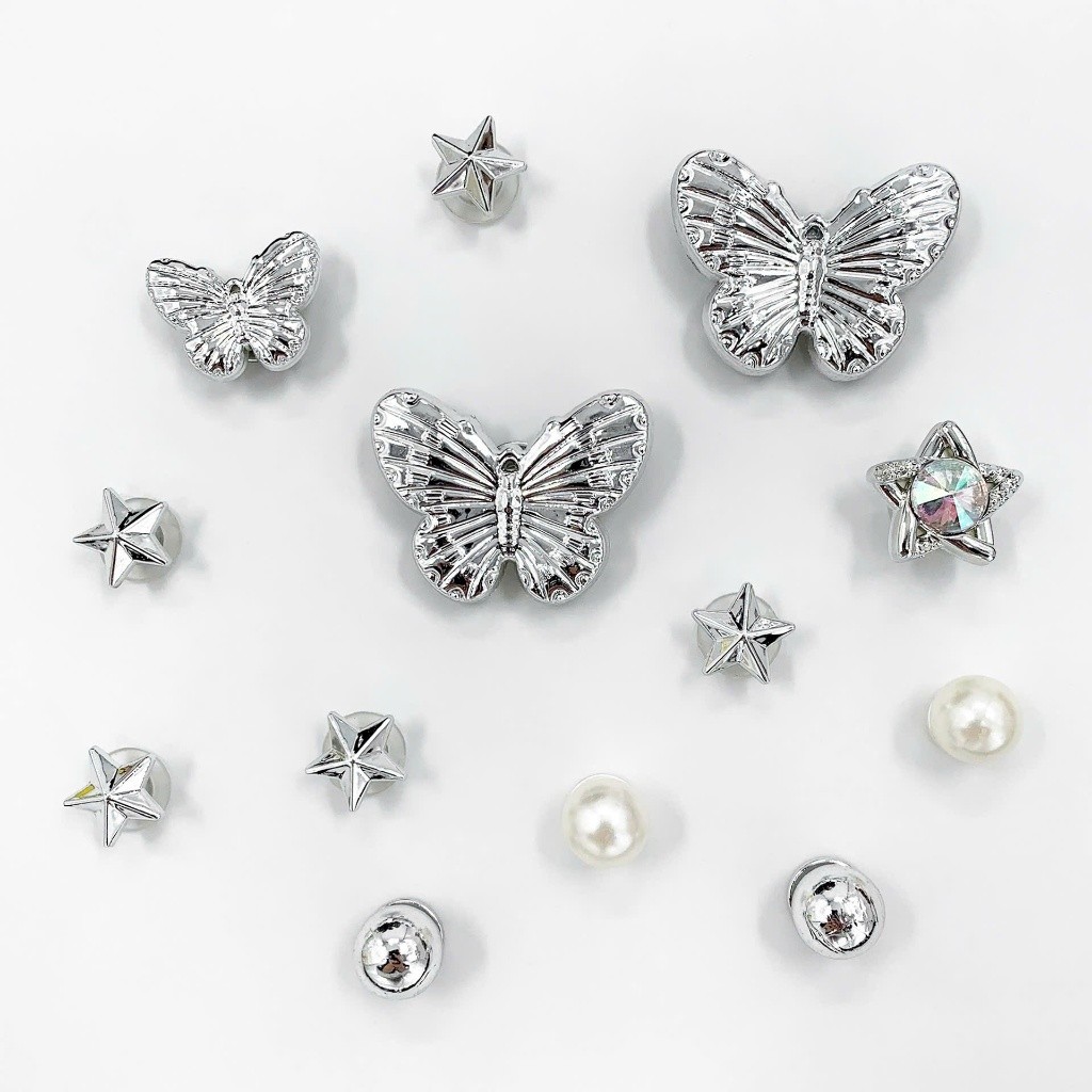 Set Charm cao cấp: Bướm ánh bạc Luxury - Silver Butterfly