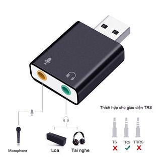 USB sound card 7.1 cao cấp, vỏ nhôm - Đầu/Card Âm Thanh USB，Hỗ trợ âm thanh 7.1 / 7.1 kênh，Cắm và chạy