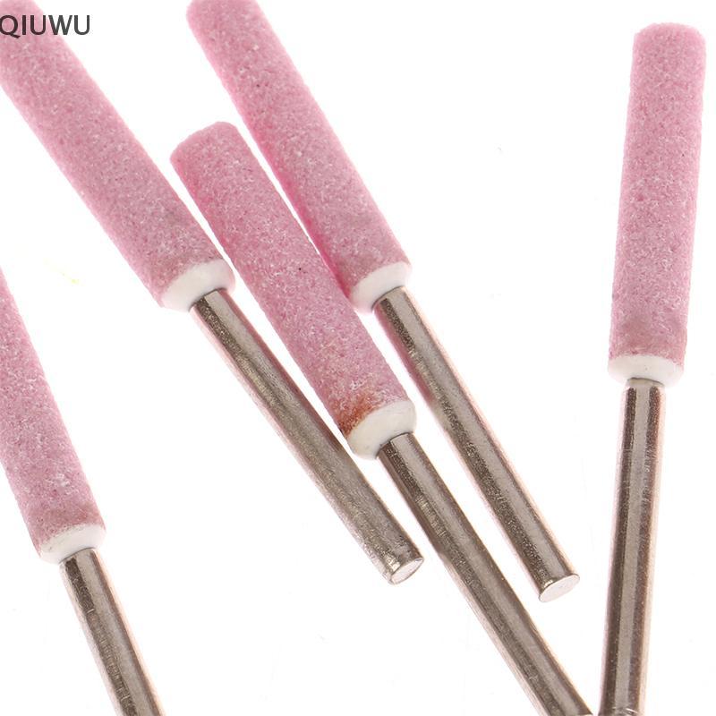 QIUWU 10 chiếc đá mài đá tập tin cho dây xích cưa 4/4.8/5.5/6 mm, bộ phụ kiện mài đánh bóng kim loại