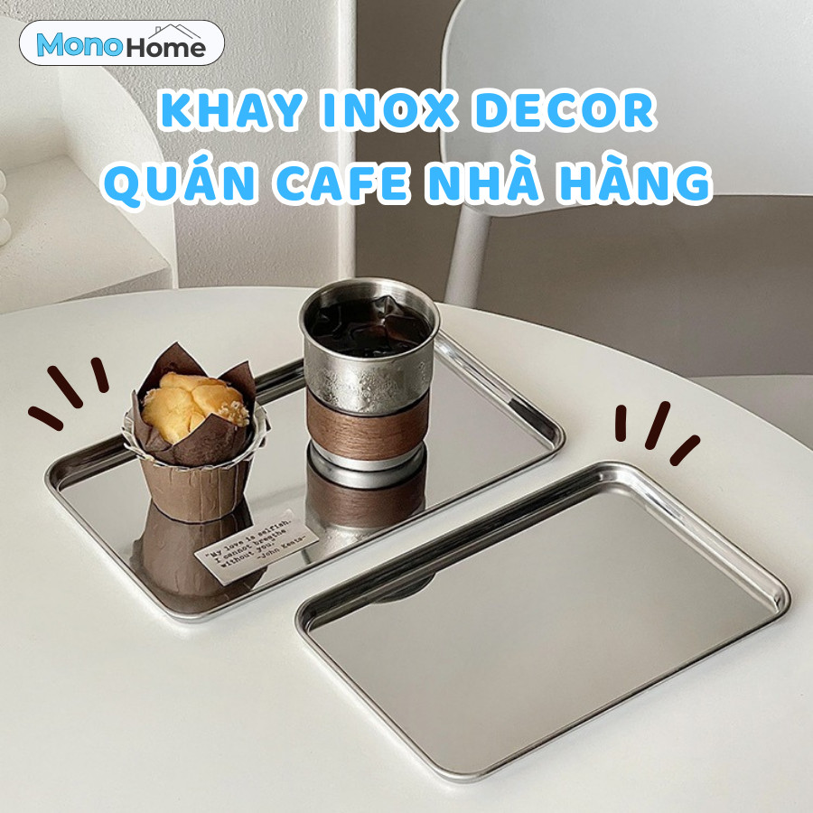 Khay Đựng Bánh Inox 304 Đầy Đủ Size, Khay Inox Tráng Gương Decor Quán ...