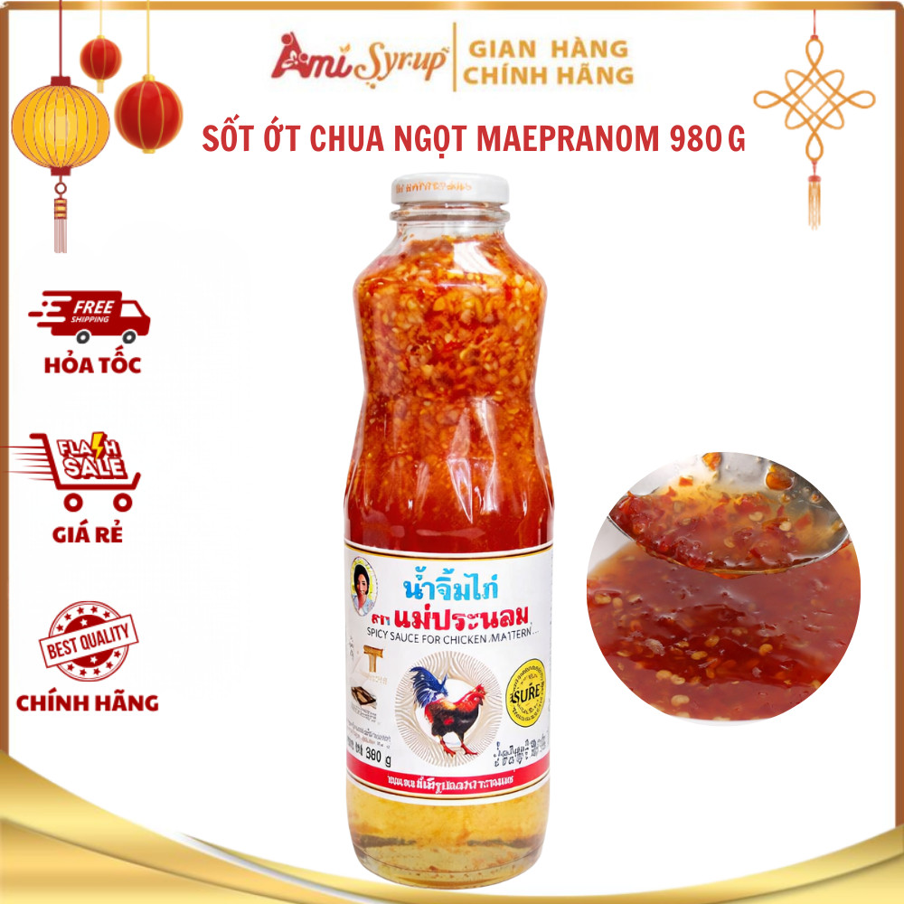Sốt Ớt Chua Ngọt Maepranom 980g Thơm Ngon Đậm Vị Dùng Làm Sốt Ướp, Sốt Xào Chấm Gà Rán