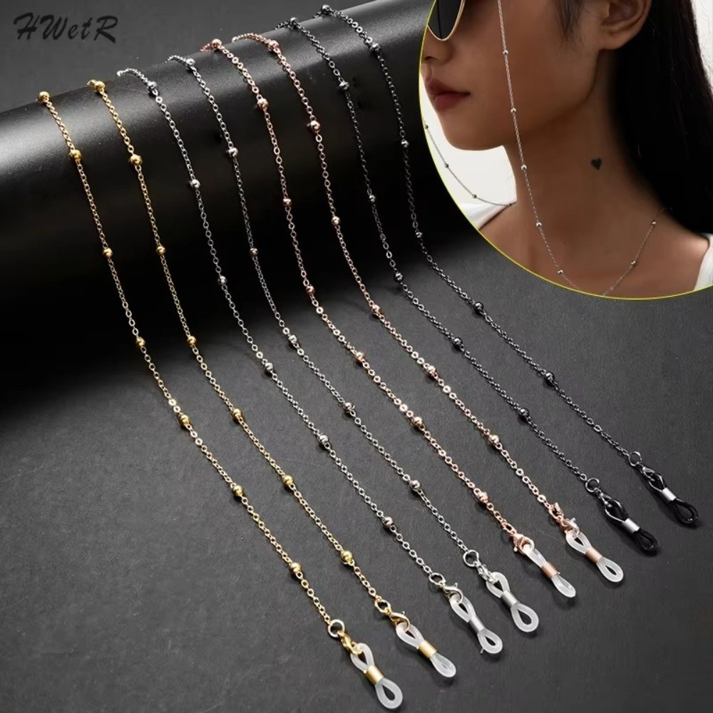Dây chuyền kính RTJIFSS, Dây chuyền mặt nạ DIY chống trượt, Trang sức thời trang thủ công thời trang 70cm Kính râm chuỗi hạt kim loại