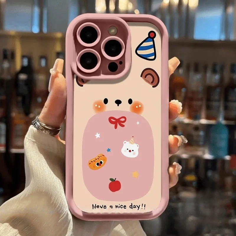 Ốp lưng Iphone Hình gấu nhỏ dễ thương cho iPhone 12 13 14 16 15 11  pro max plus 7 xr xs