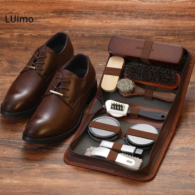 LUImo HorseHair Giày Bộ Bàn Chải Da Chăm Sóc Làm Sạch Dụng Cụ Đánh Bóng Bụi Shoehorn Trắng Giày Bộ Bảo Trì Mềm Giặt SBS