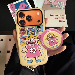 Ốp bảo vệ bé gái miệng lớn cho iPhone 11 12promax 13pro15pro 15promax 14 14promax 14pro 16 pro max 16 plus 17 17promax ốp lưng hai trong một