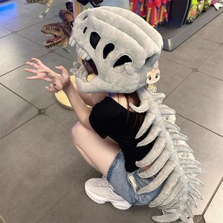 PENTAXZR Mũ Cosplay ngộ nghĩnh, Mặt nạ xương khủng long thiết kế Exosketeleton ngộ nghĩnh, thoáng khí mềm mại cho trẻ em / Dễ dàng đeo bộ xương khủng long Cos Đạo cụ chụp ảnh Đạo cụ