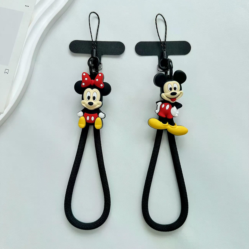 Dây buộc điện thoại di động Mickey dễ thương, dây đeo cổ tay, vòng tay ngắn, dây buộc ngắn, kẹp, chống rơi, dây buộc tự khóa cao cấp, chống thất lạc và chống rơi
