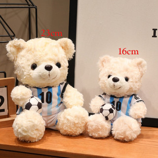 PLUS✨New Jersey Gấu Sang Trọng Đồ Chơi Sáng Tạo 16/23cm Bóng Đá Gấu Bông Búp Bê World Cup Cristiano Ronaldo Messi Trang Trí Phòng Ngủ Gối Bé Trai Người Hâm Mộ Quà Tặng Trẻ Em Quà Tặng Sinh Nhật
