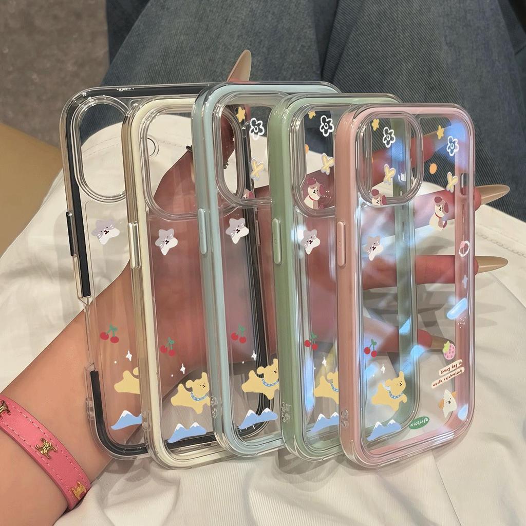 Nhảy Puppy cho 16 trường hợp iPhone 17Air 3 trong 1 bezel 14 13 11Pro