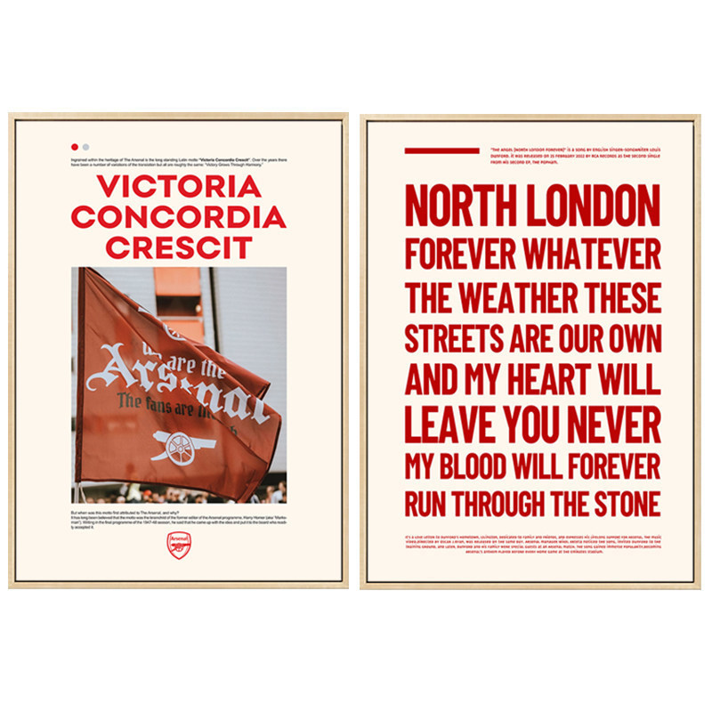 Arsenal Forever North London Canvas Poster Premier League Câu lạc bộ bóng đá Nghệ thuật treo tường Phòng khách Trang trí nội thất Không khung