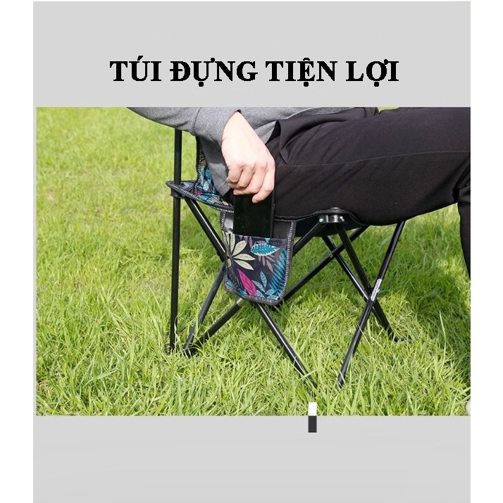 Ghế Du Lịch, Cắm Trại Câu Cá, Dã Ngoại, Có Tựa, Cafe, Gập Gọn, Đẹp, Bền, Tiện Lợi, Dễ Dàng Mang Đi, Có Túi Đựng Kèm