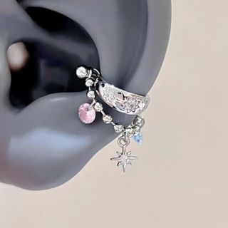 Bông tai zircon hình bát giác ngôi sao đa năng, thiết kế ngọt mát