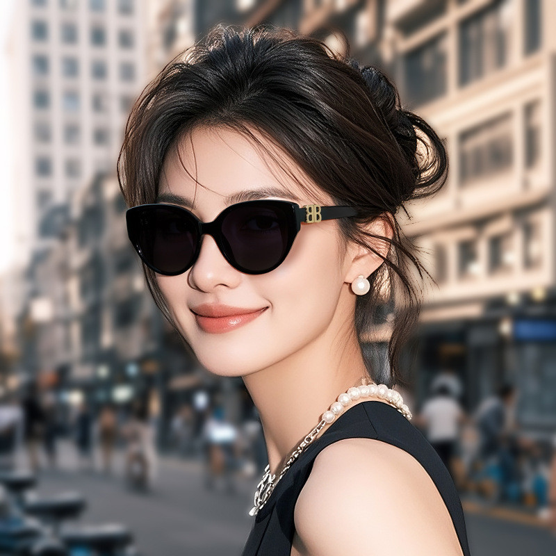 Kính râm phân cực phong cách Hàn Quốc, hình dạng mắt mèo, phù hợp unisex