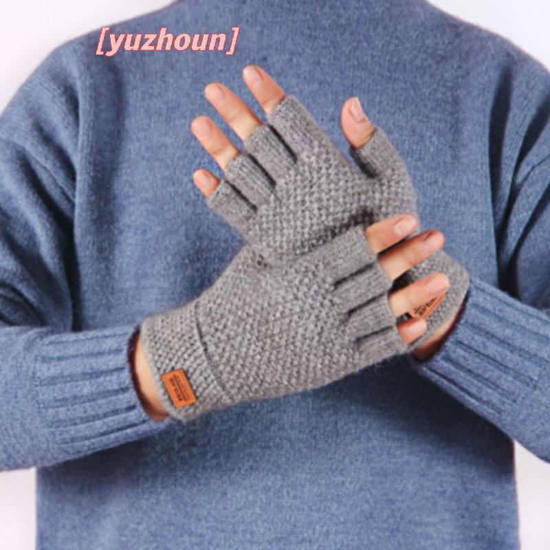 Găng Tay Không Ngón Nửa Ngón Unisex Len & Cotton, Phong Cách Gothic, Ấm Áp Mùa Đông