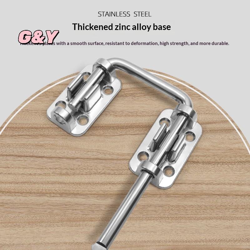 [G & Y-t] 1 Bộ Chốt cổng 90 / 180 độ Bạc / Không đục lỗ Chốt cửa bằng thép không gỉ bền Lo An toàn Hàng rào Bule cửa thiên thần [Mới]