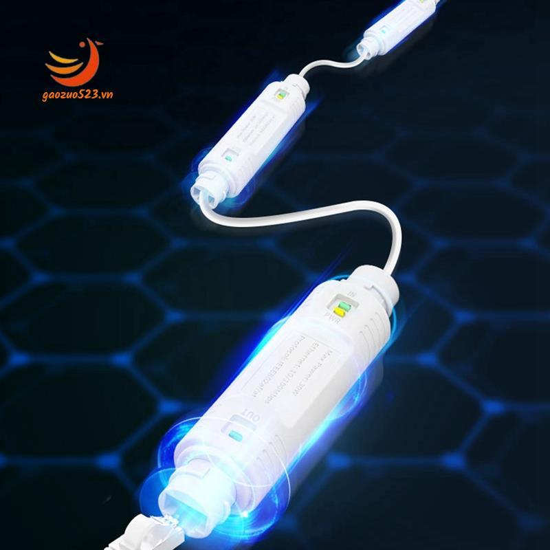 [gaozuo523.vn] Bộ mở rộng mạng lặp lại POE 1 trong 1 bằng nhựa chống nước Bộ mở rộng 250M Đầu ra 1 trong 2 Công tắc Poe 48V IEEE 802.3Af