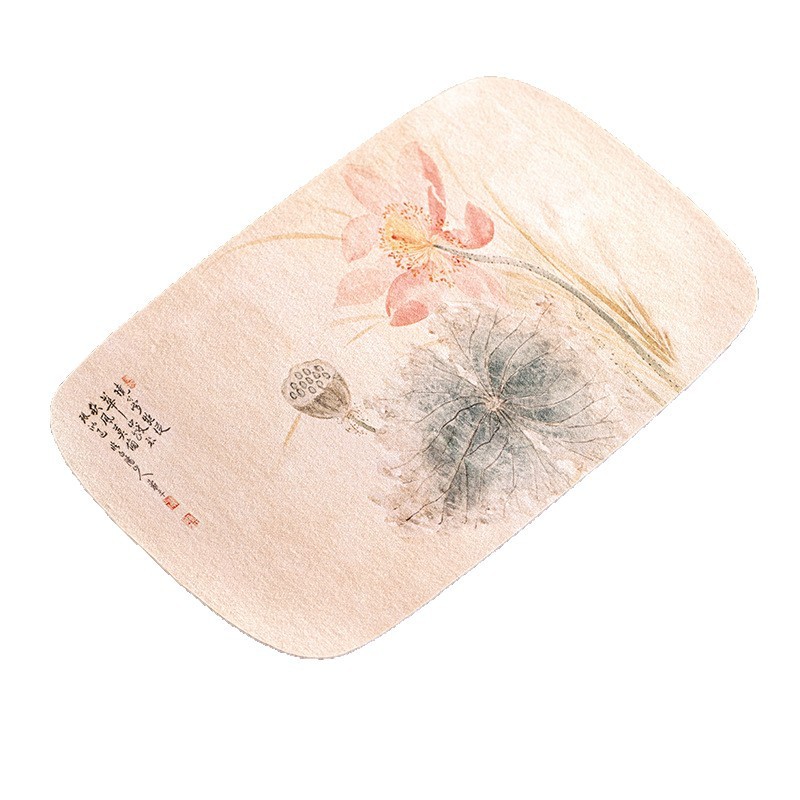 [28.7*18cm] Miếng Lót Bàn Ăn Phong Cách Trung Hoa Cổ Điển Chống Thấm Nước & Dầu Sử Dụng Được 2 Mặt Họa Tiết Hoa Trang Trã