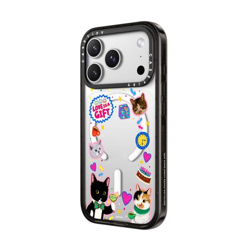 CASECASE X Love is a Gift Phone Case Black / Sky Blue / Pink Fizz Candy Collection Color Clear Hard Hard Magnet Impact Case cho IPhone 13 14 15 16 17Pro Max Plus Có Hộp