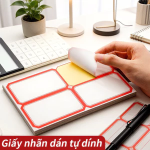 Giấy dán nhãn tự dính nhiều kích cỡ để ghi chú tay, nhãn dán phân loại đồ dùng gia đình, nhãn giá