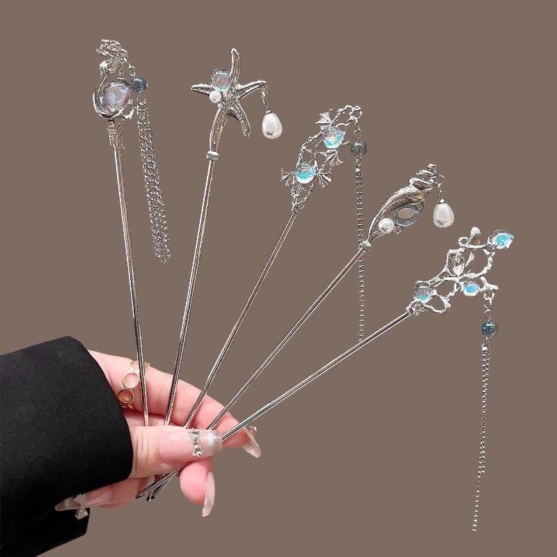 MAUROPOLI Mới Phong Cách Trung Hoa Kim Cương Giả Bướm Tua Rua Kẹp Tóc Nữ Phong Cách Quốc Gia Phong Cách Mới Đơn Giản Kẹp Tóc Mát Kẹp Tóc Mũ Đội Đầu
