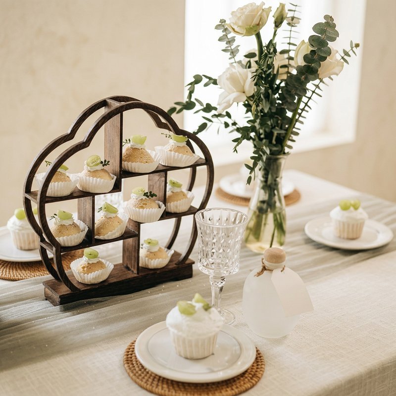 Kệ hoa mai nhựa giả gỗ nhiều ngăn chống thấm nước chắc chắn dễ lau chùi trưng bày cưới nội thất