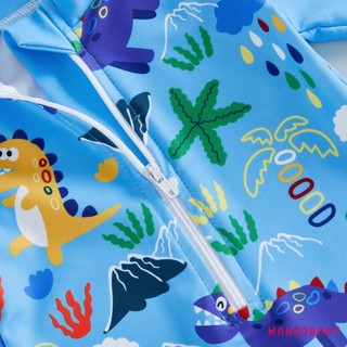 MG-Kids Bé Trai Rash Guard Đồ Bơi Thực Vật Nhiệt Đới / Biển In Hình Động Vật Tay Ngắn Đồ Bơi Và Mũ Bơi Đi Biển