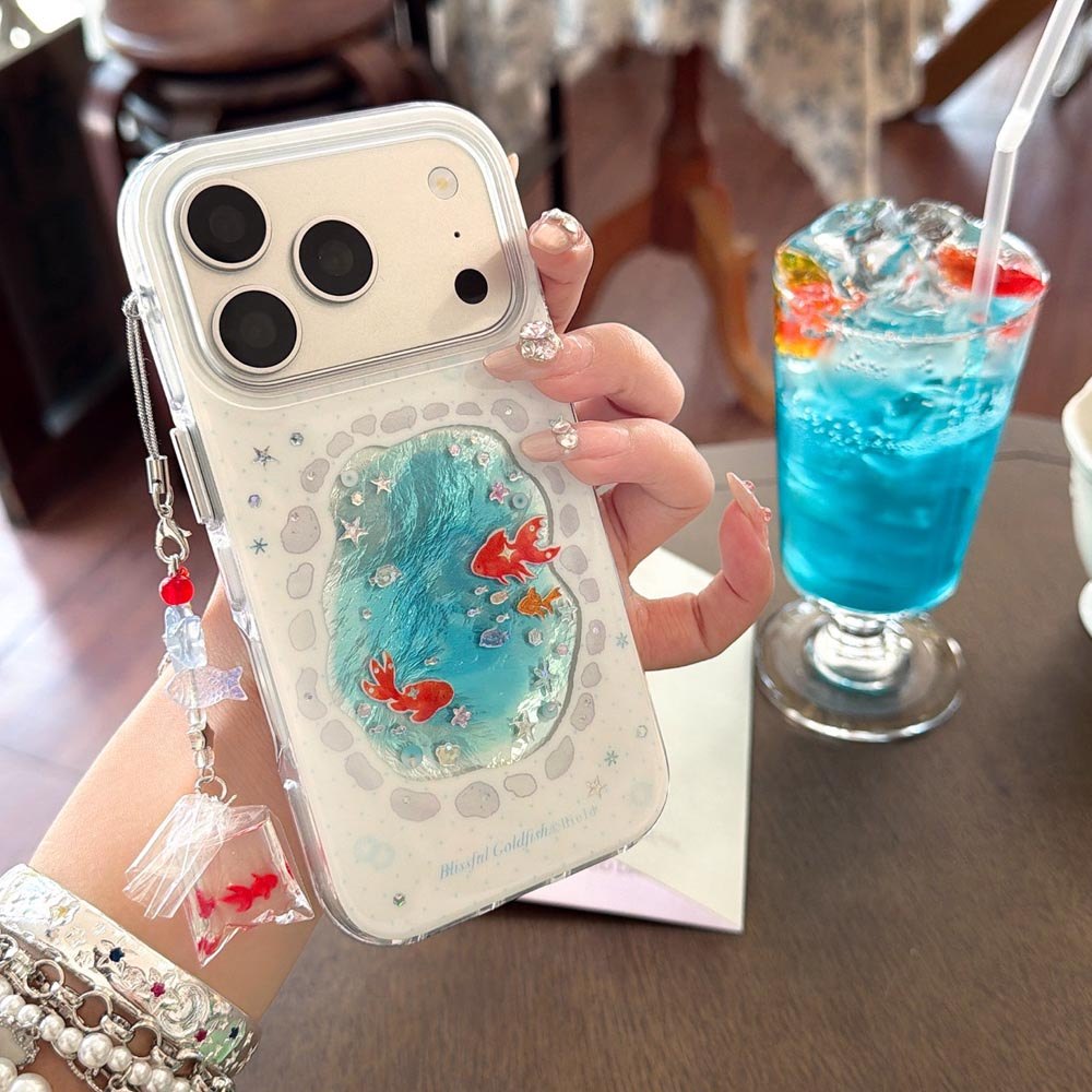 Ốp Lưng Cứng Tương Thích Với iPhone 13 14 14Pro 14ProMax 15 15Pro 15ProMax 16 16Pro 16ProMax 17 17Pro 17ProMax Ốp Họa Tiết Cá Vàng