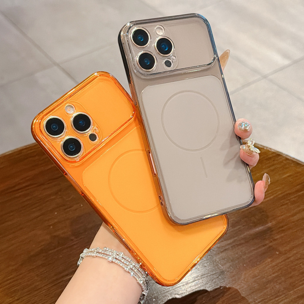 Ốp điện thoại mềm màu hồng từ tính cho iPhone 17 Pro Max 17 16 15 14 13 Vỏ bảo vệ chống sốc
