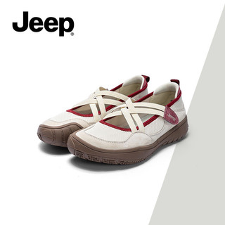 JEEP Retro Mary Jane Giày Nữ Dây Đeo Chéo Ballet Đế Mềm Nông Miệng Thoải Mái Giày Thể Thao Thông Thường