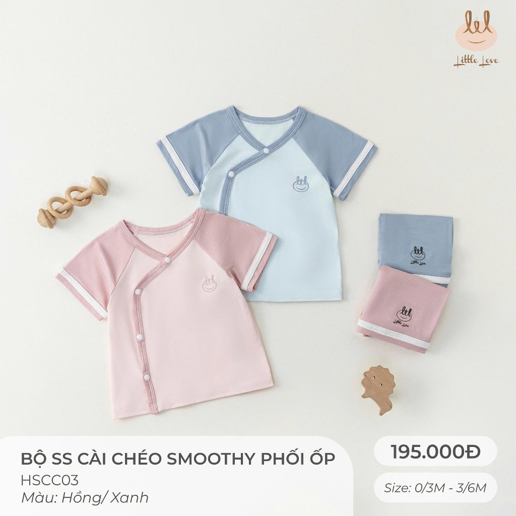 BỘ SƠ SINH VẢI SỢI TRE CÀI CHÉO PHỐI ỐP[ SIÊU MỀM, MÁT, MỊN CO DÃN VÀ THẤM HÚT TỐT] SZ 0/3M - 3/6M (HSCC03)