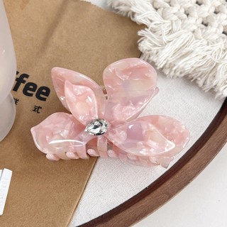Kovoi / Phong Cách Mới Ánh Sáng Kết Cấu Sang Trọng Acetate Kẹp Tóc Hoa Cao Cấp Đính Kim Cương Kẹp Tóc Nữ Cá Mập Kẹp Phụ Kiện Tóc