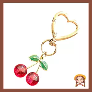 Giá đỡ chìa khóa kim loại theo chủ đề Li Heart Cherrys Phụ kiện di động cho những người yêu thích thời trang