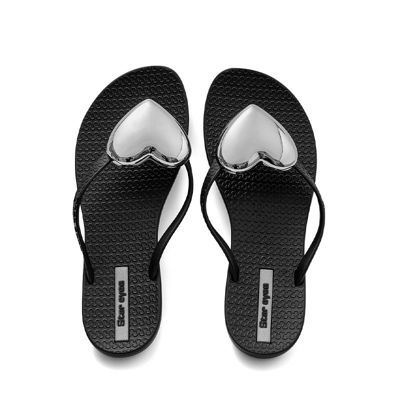 Mùa Hè Tình Yêu Flip-Flops Thời Trang Nữ Mặc Bên Ngoài Chống Trơn Trượt Phù Hợp Với Đi Biển Dép Dép Dép