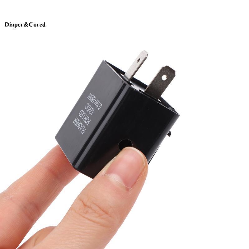 DIAPER & CORED Phụ kiện xe máy 2 chân LED Flasher Rơle với Buzzer 12V Tần số có thể điều chỉnh của tín hiệu rẽ Blinker Rơle chỉ báo YTH