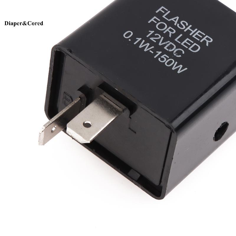 DIAPER & CORED Phụ kiện xe máy 2 chân LED Flasher Rơle với Buzzer 12V Tần số có thể điều chỉnh của tín hiệu rẽ Blinker Rơle chỉ báo YTH